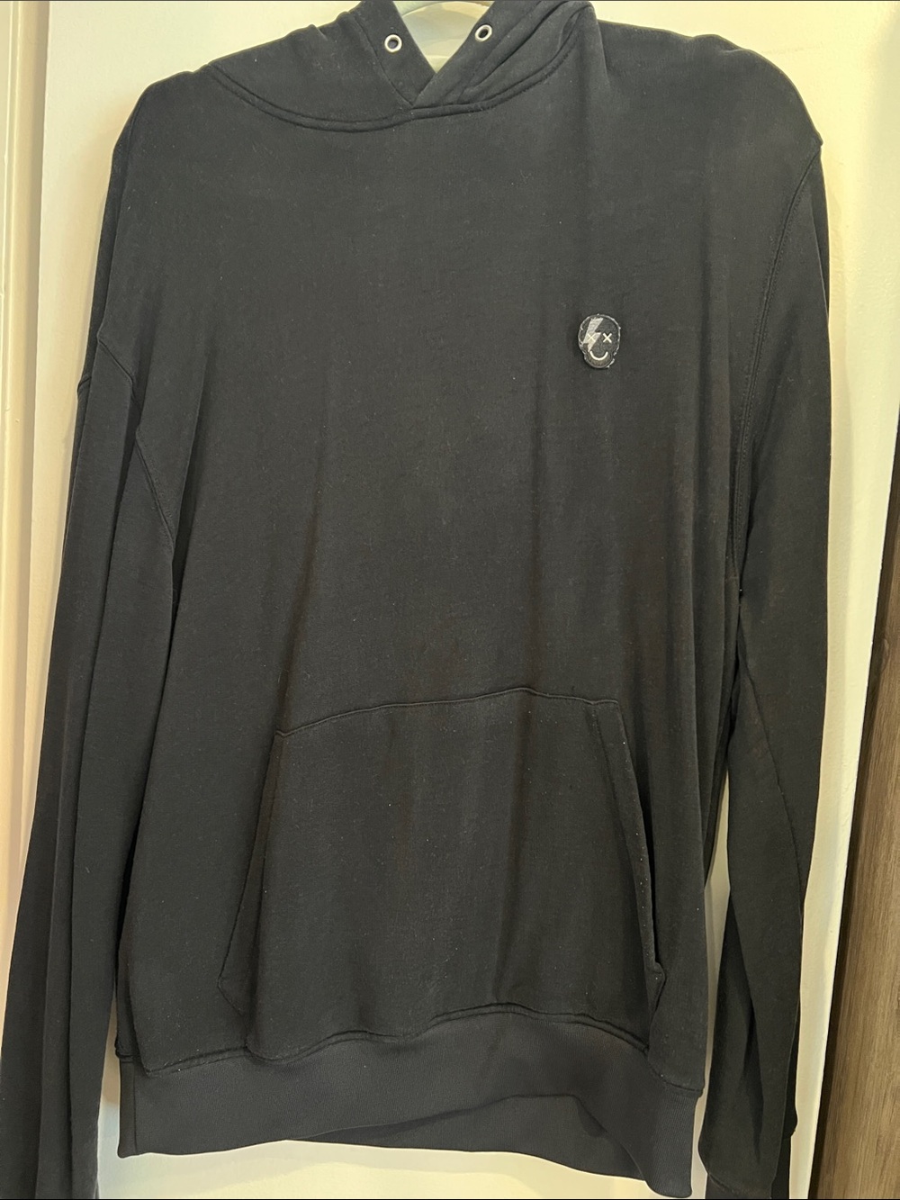 The Kooples Black Crewneck Hoodie Sweatshirt